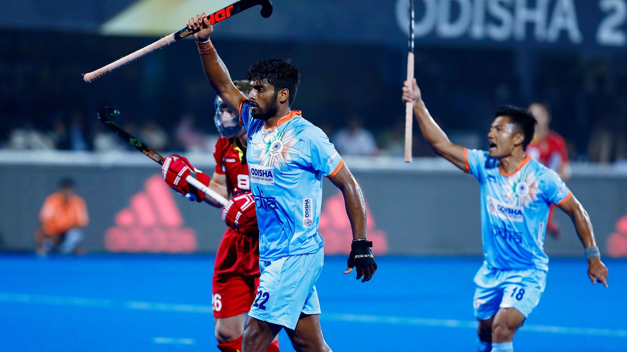 India held Belgium to a 2-2 draw in their second Pool C match at the Hockey World Cup.