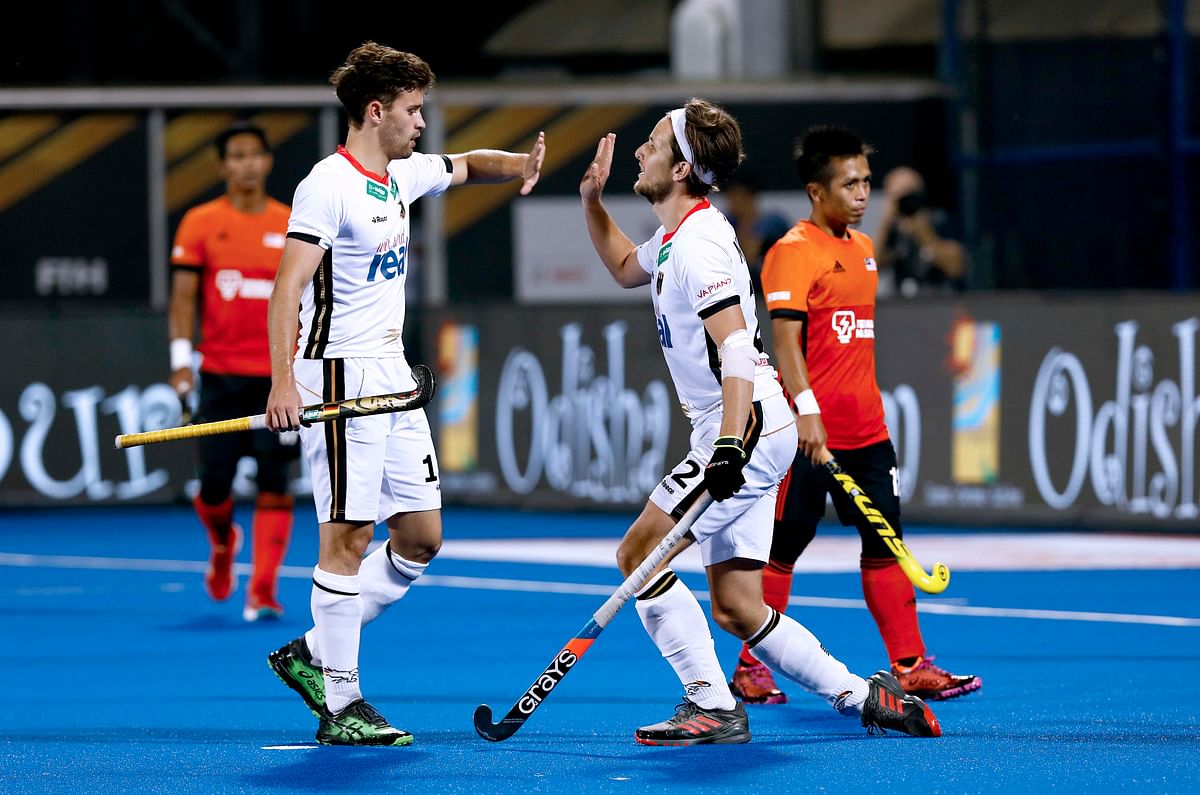 The Germans joined two-time champions Australia, Olympic champions Argentina and hosts India in the quarter-finals. 
