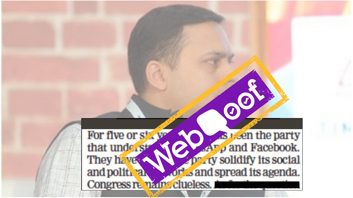 BJP IT Cell Head Misleads Again with Edited Clipping of Article