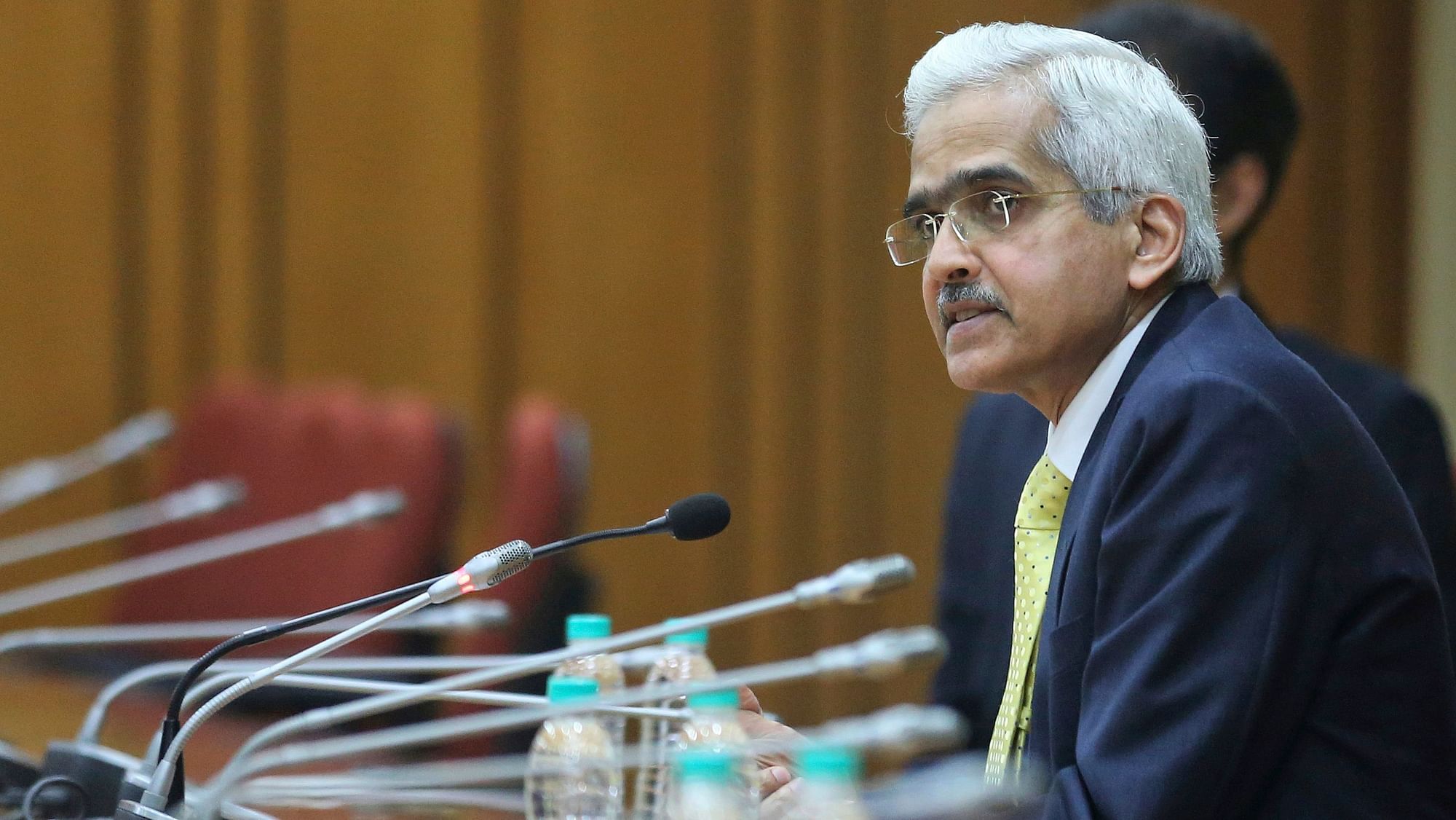 Reserve Bank of India’s new Governor Shaktikanta Das sits for a press conference at the RBI headquarters in Mumbai.