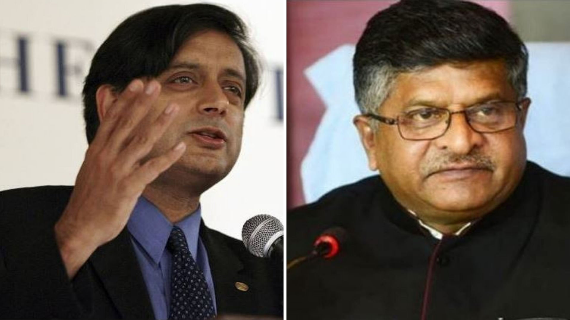 Shashi Tharoor raised objections after Union Minister Ravi Shankar Prasad allegedly called him an “accused in a murder case.”