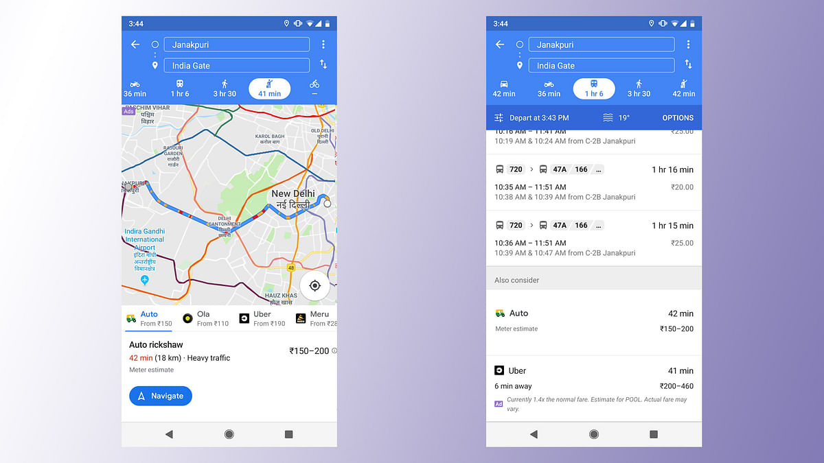 Google Maps now lets users hail an auto from the mobile app and even lets you see the indicated fare. 