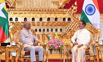 Nay Pyi Taw: President Ram Nath Kovind meets Myanmar President U. Win Myint at Presidential Palace in Nay Pyi Taw, Myanmar on Dec 11, 2018. (Photo: IANS/PIB)