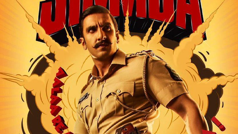 Ranveer Singh on a poster of <i>Simmba</i>.&nbsp;