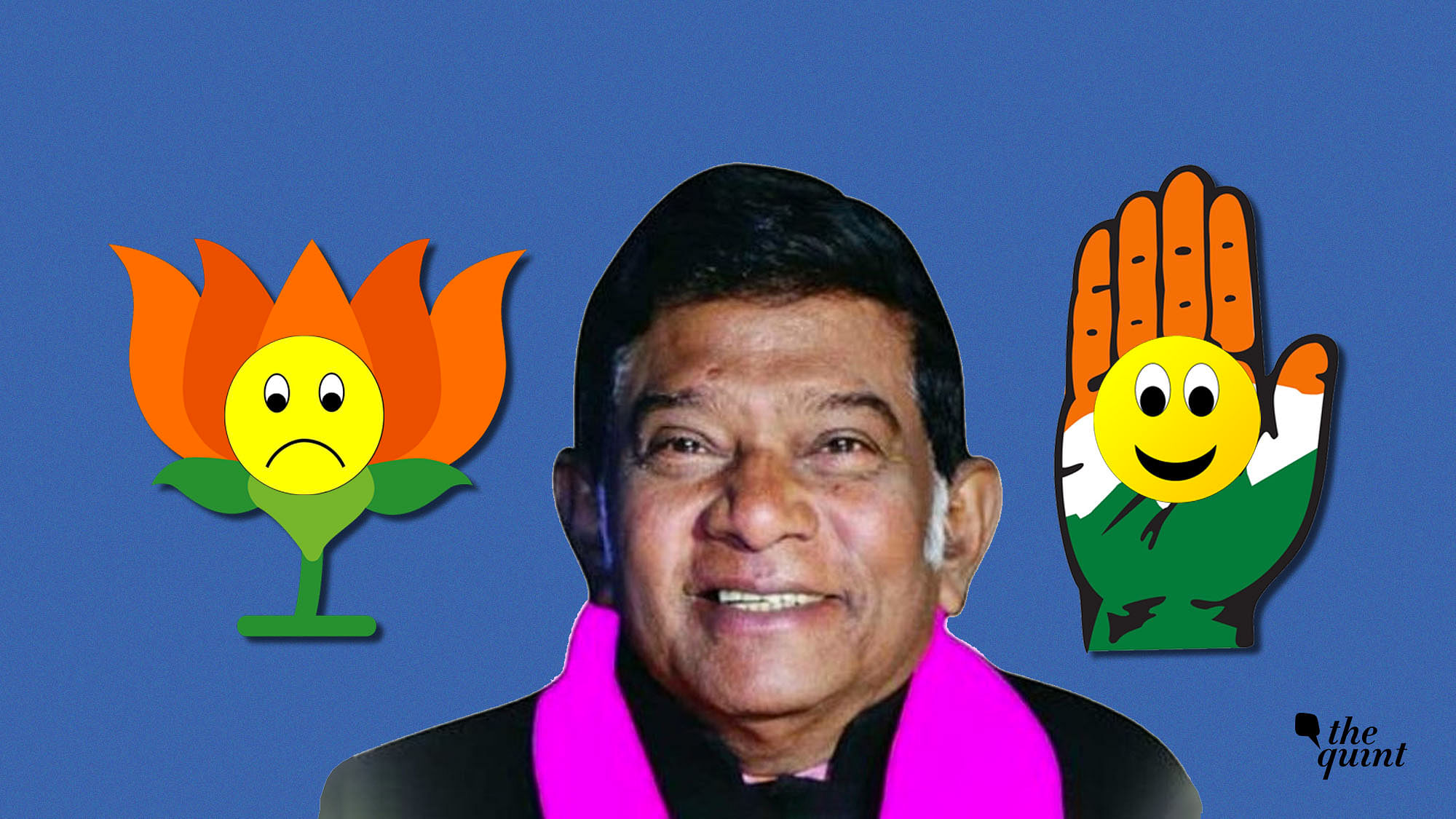 Image of Ajit Jogi and symbols of BJP and Congress used for representational purposes.