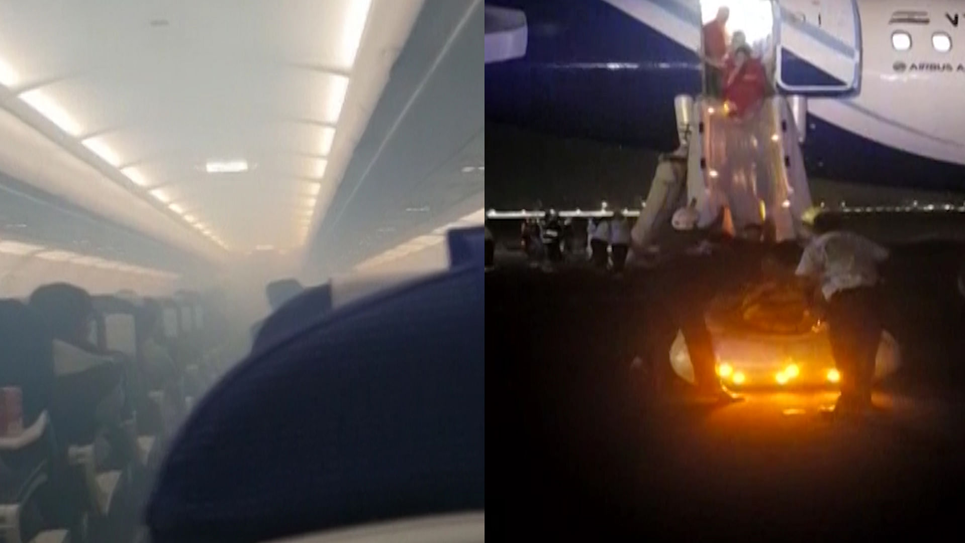 136 people on board were evacuated after smoke was detected in the cabin and the cockpit of the IndiGo aircraft. &nbsp;