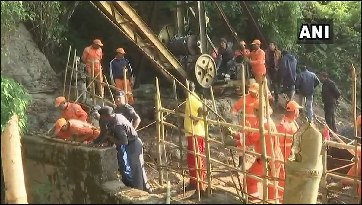 At least 15 miners have been trapped in this coal mine in Meghalaya since it flooded about two weeks ago.