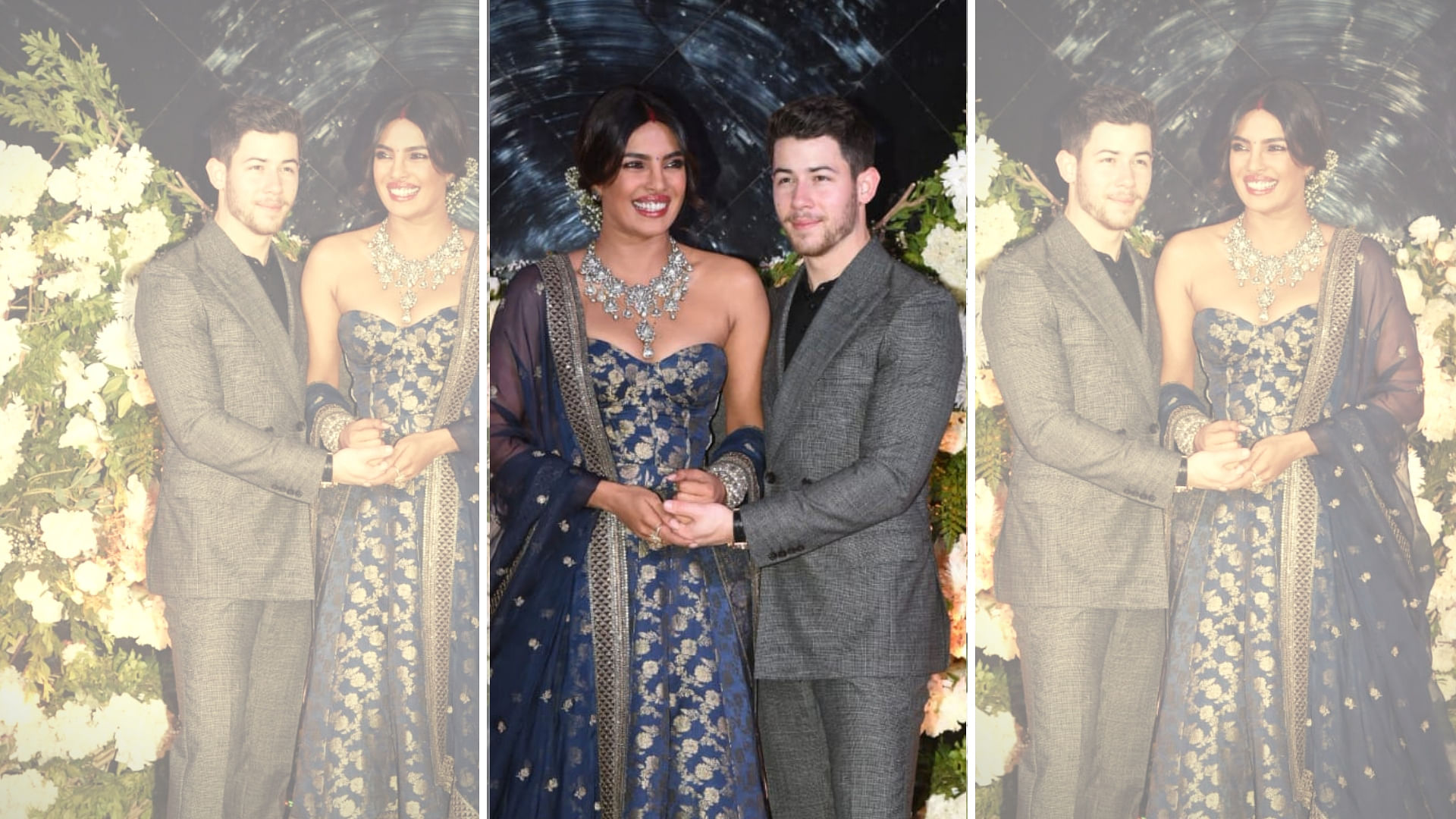 Priyanka Chopra and Nick Jonas at their Mumbai wedding reception.