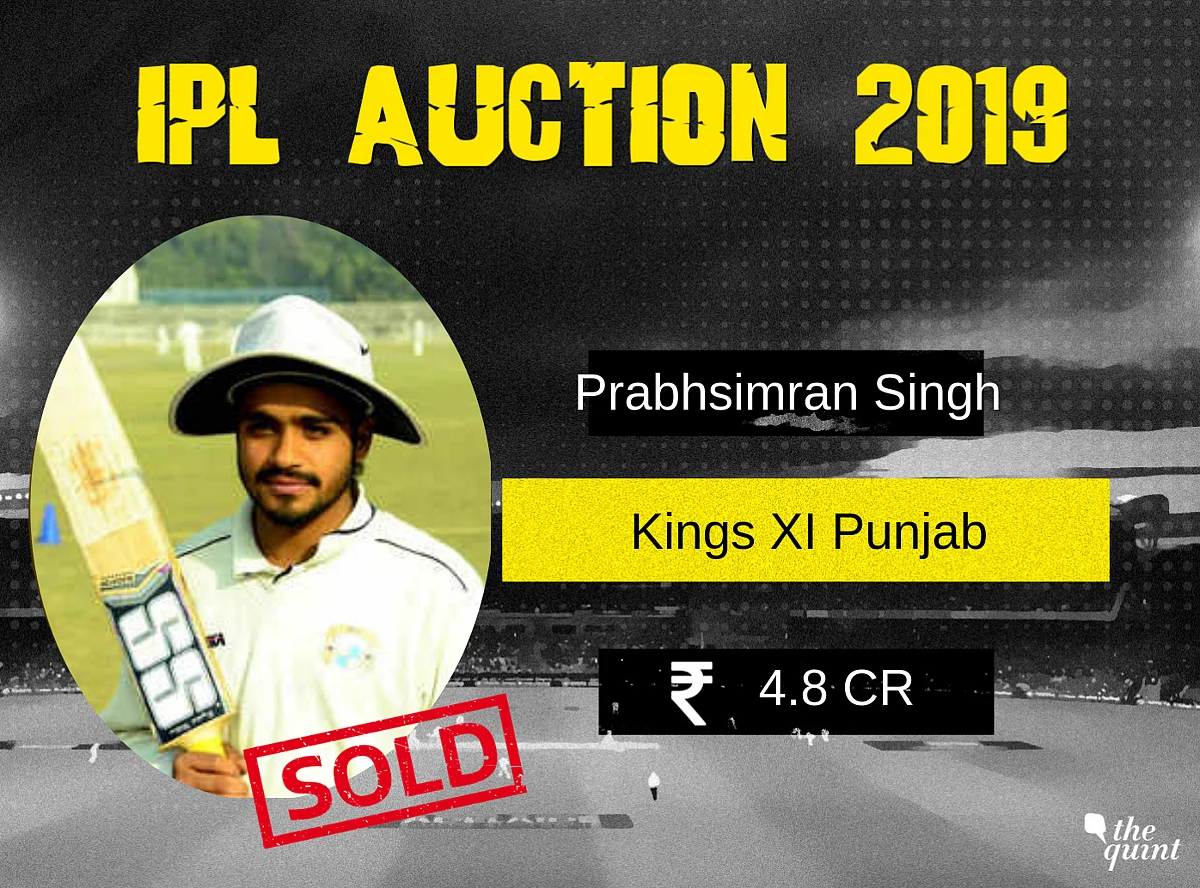 Prabhsimran Singh: Rs 48 crore to Kings XI Punjab (Base Price: Rs 20 lakh)