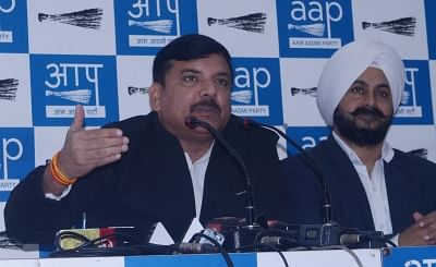 New Delhi: AAP leader Sanjay Singh address a press conference in New Delhi on Dec 14, 2018. (Photo: IANS)