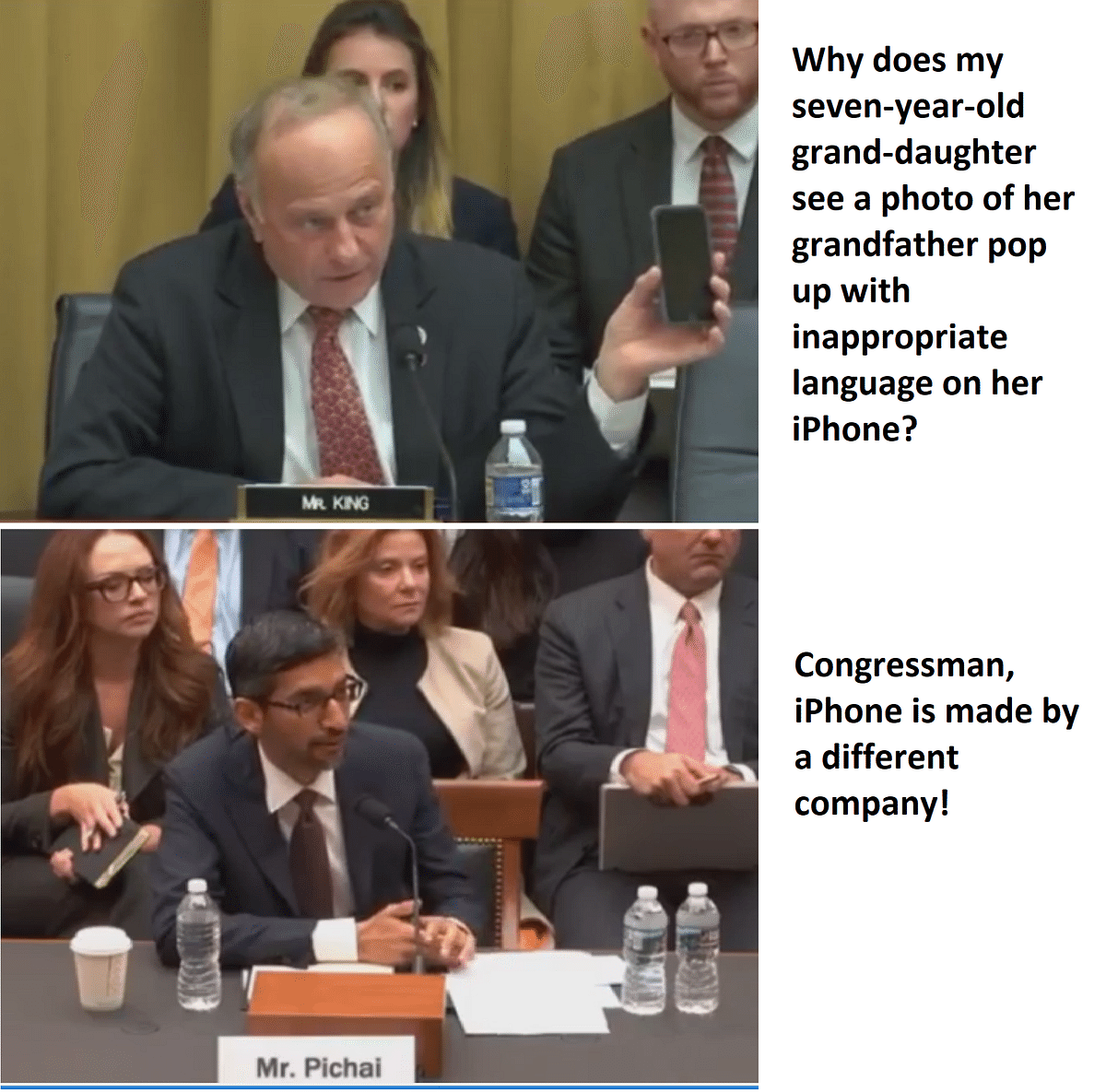 Here are some of the bizarre questions Google CEO Sundar Pichai faced from US Congressmen on Tuesday.