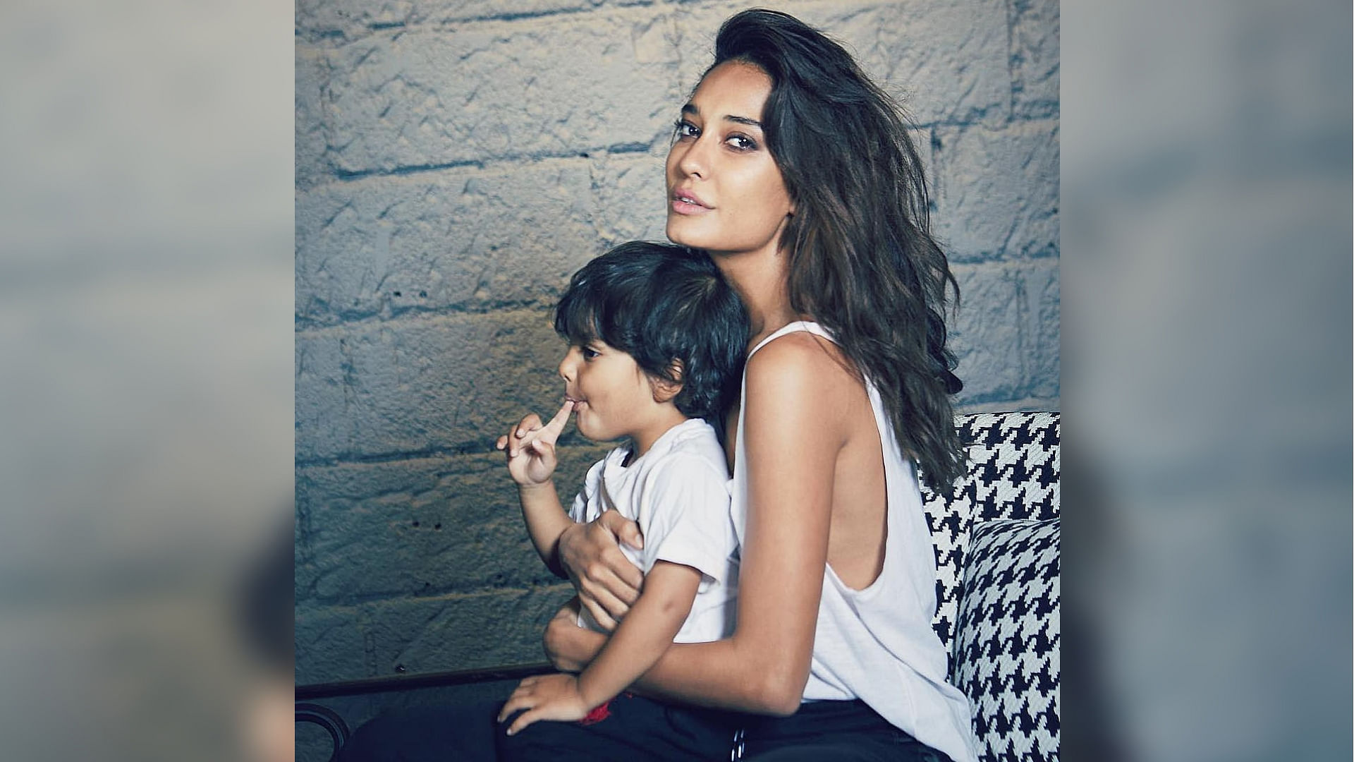 Lisa Haydon and son Zack on a recent photo shoot.