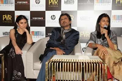 New Delhi: Director Nandita Das addresses a press conference regarding her upcoming film "Manto" along with actors Rasika Dugal and Nawazuddin Siddiqui, in New Delhi on Sept 19, 2018. (Photo: Amlan Paliwal/IANS)