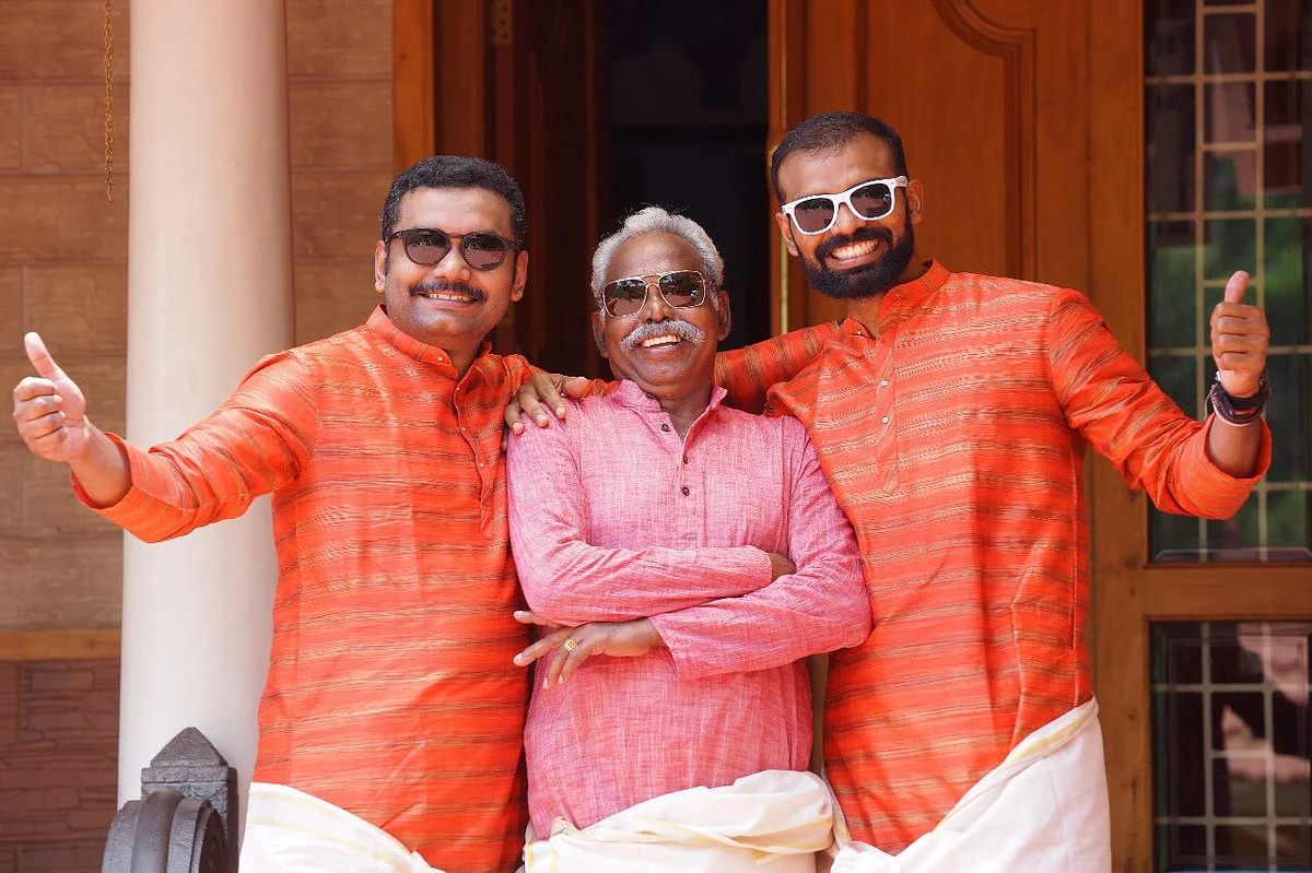 File picture of PR Sreejesh with his father and brother.