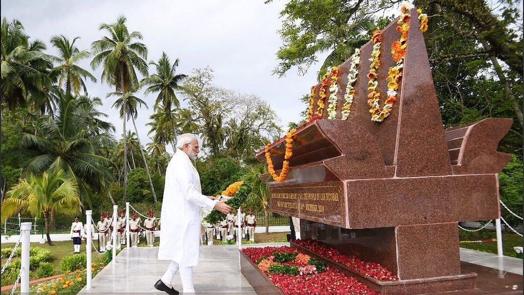 PM Modi paid homage  at the Tsunami Memorial in Car Nicobar on Sunday morning.