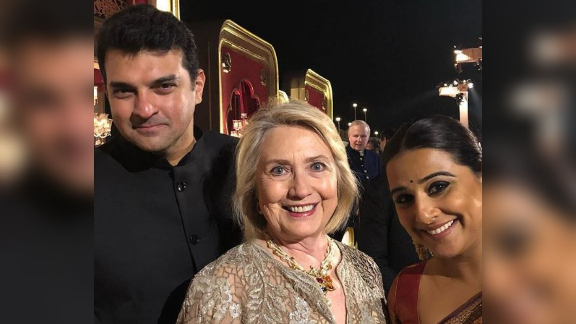 Siddharth Roy Kapur, Hillary Clinton and Vidya Balan.&nbsp;