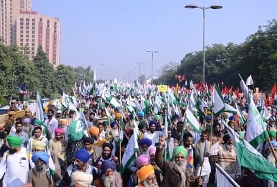 New Delhi: Farmers participate in Kisan Mukti March in New Delhi on Nov 30, 2018. (Photo: IANS)