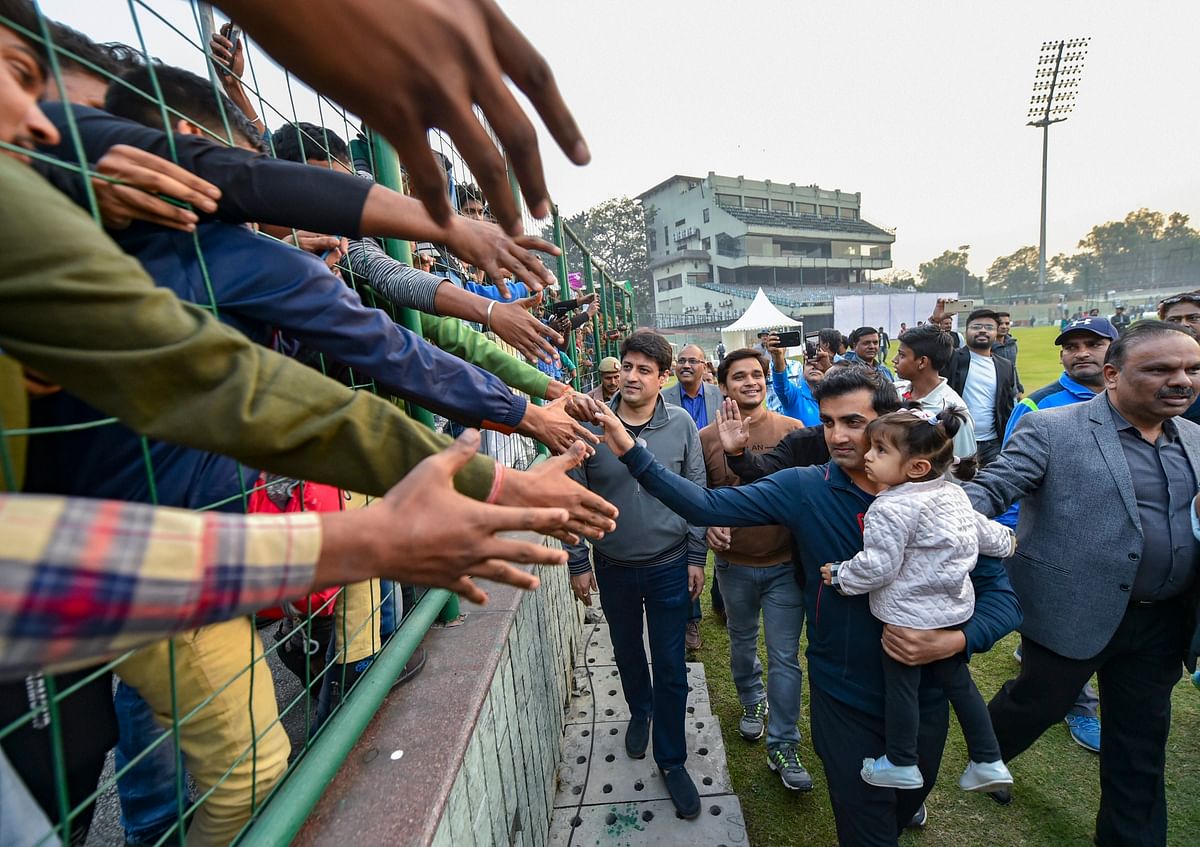 Fans came out to cheer Gautam Gambhir on as he played his final match before retiring from all forms of cricket.