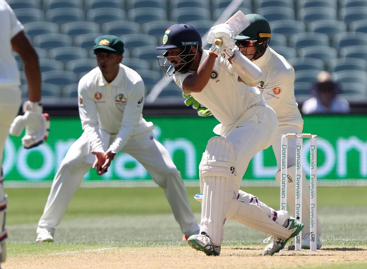 Cheteshwar Pujara scored his career’s 20th Test half century, off 154 deliveries.