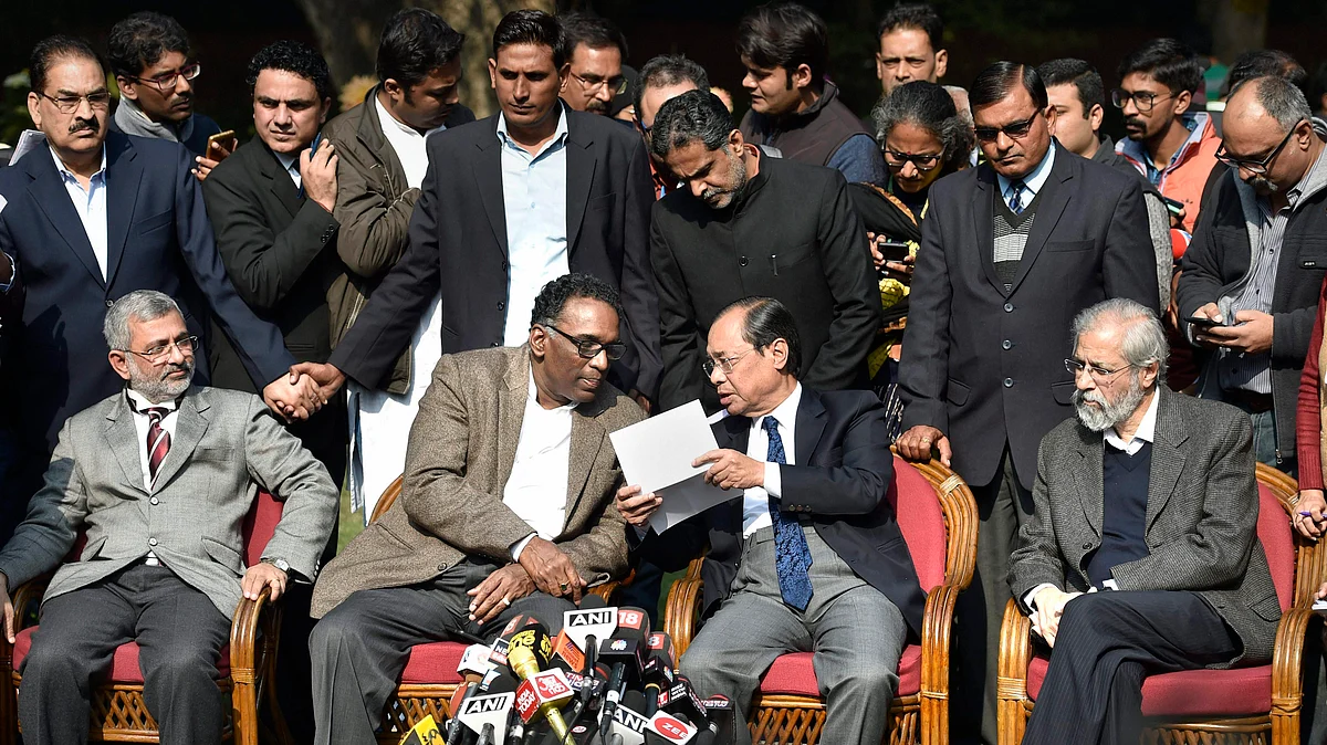 (From L-R) Justice Kurian Joseph, Justice Jasti Chelameswar, current CJI Ranjan Gogoi and Justice Madan B Lokur.