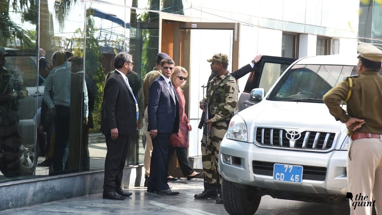 Former US first lady Hillary Clinton arrived in Udaipur for Isha Ambani and Anand Piramal’s wedding festivities.&nbsp;