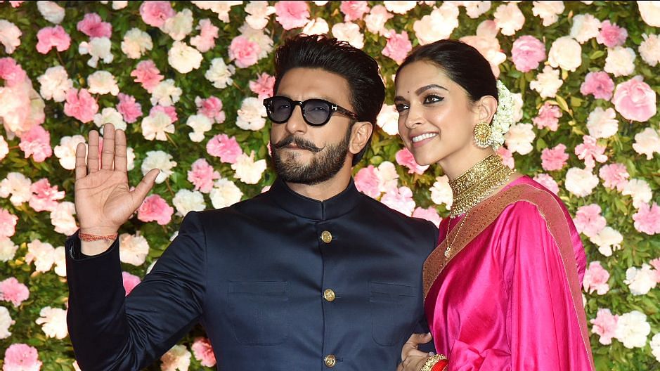 Ranveer Singh and Deepika Padukone at Kapil Sharma’s wedding reception in Mumbai.