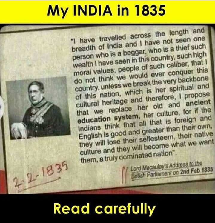 ಮೆಕಾಲೆ 1835 ರಲ್ಲಿ ಭಾರತದ ಸಂಸ್ಕೃತಿ ಮತ್ತು ಶಿಕ್ಷಣ ವ್ಯವಸ್ಥೆಯನ್ನು ಬದಲಾಯಿಸಲು ಬಯಸಿದ್ದರು ಎಂದು ವೈರಲ್ ಪೋಸ್ಟ್ ಸುಳ್ಳು ಹೇಳುತ್ತದೆ.