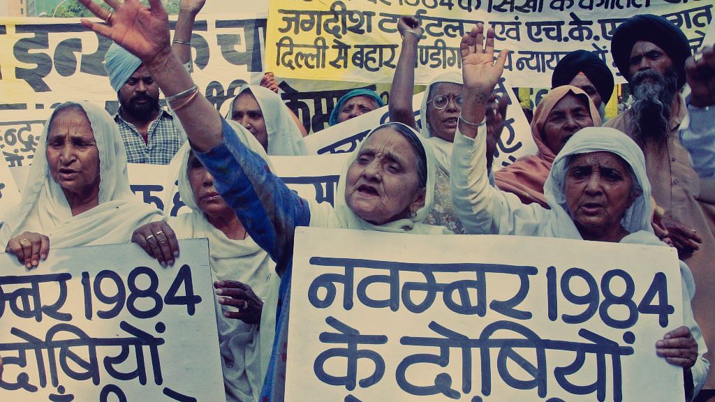 Image of protests against 1984 anti-Sikh riots used for representational purposes.