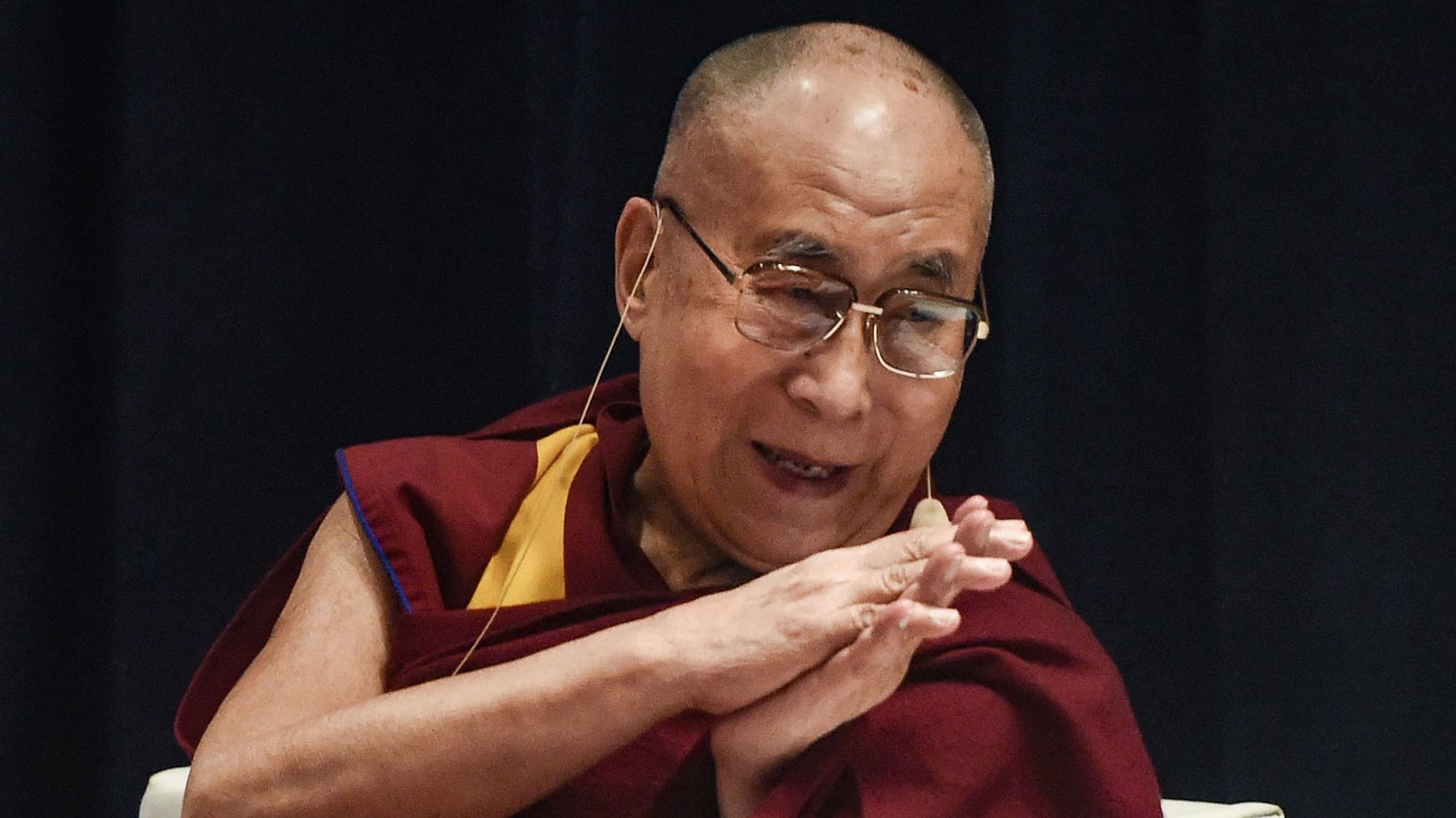 Tibetan spiritual leader Dalai Lama during an event in Mumbai on 12 December.