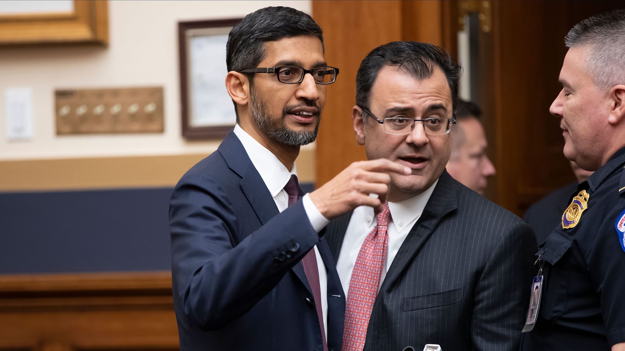 Google CEO Sundar Pichai at Capitol Hill for the congressional hearing.