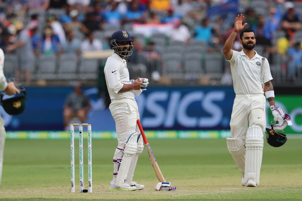India’s captain and vice-captain eat into Australia’s first innings total of 326 on Day 2 of the Perth Test.