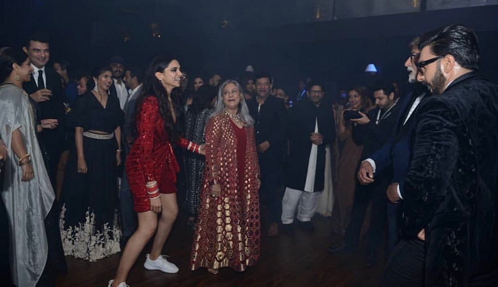 Here are some inside photos and videos from #DeepVeer’s Bollywood bash.
