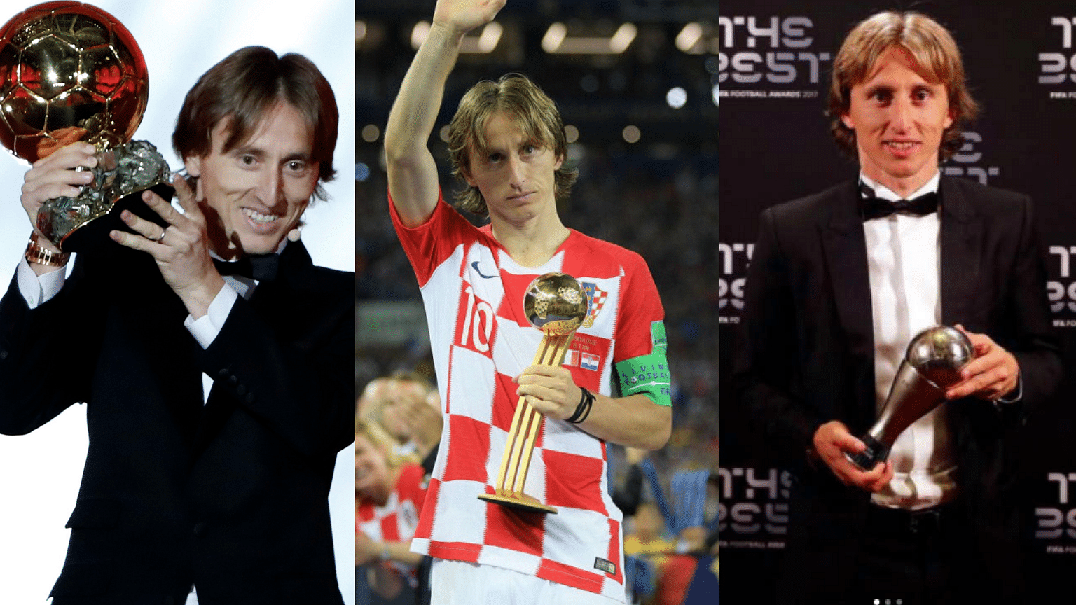 Luka Modric won the Ballon d’Or, The Golden Ball at the World Cup and The FIFA Player of the Year in 2018