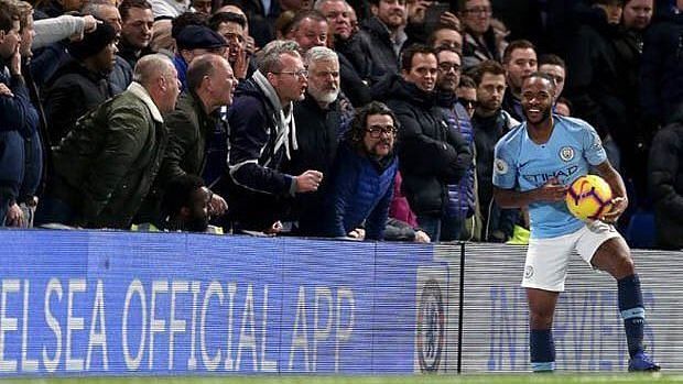 Raheem Sterling kept his cool while being racially abused during Manchester City’s Premier League game at Chelsea.