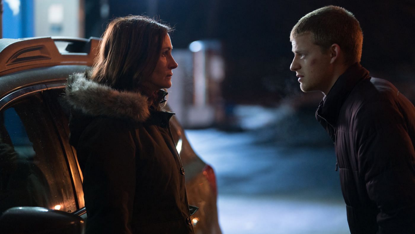 Julia Roberts and Lucas Hedges in a still from <i>Ben Is Back</i>.