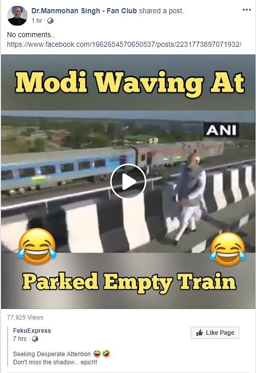 While it certainly seems as though the Prime Minister is indeed waving at an empty train, it is not so.