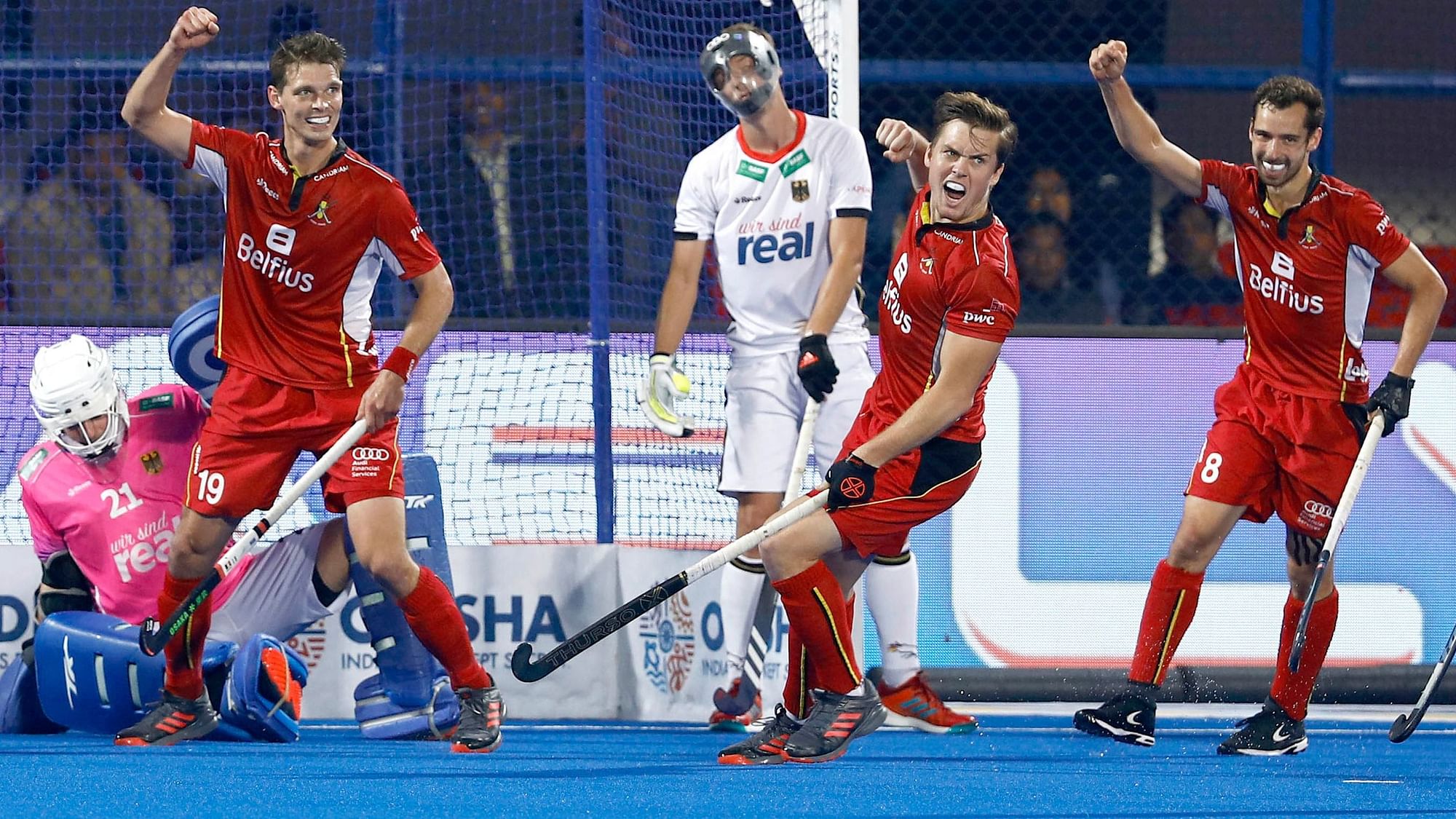 Olympic silver medallist Belgium qualified for the semi-finals of the men’s hockey World Cup for the first time ever.