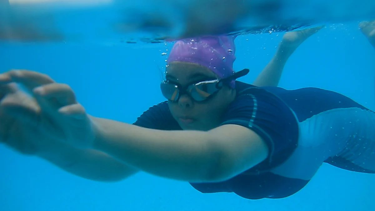 Sneha in the water.