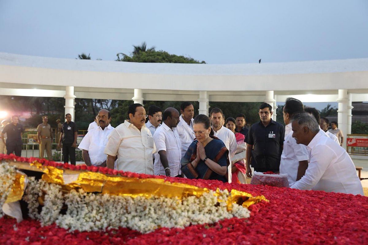Stalin made the address to Opposition leaders and DMK cadre at the unveiling of the Karunanidhi statue.