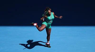 MELBOURNE, Jan. 23, 2019 (Xinhua) -- Serena Williams reacts during the women