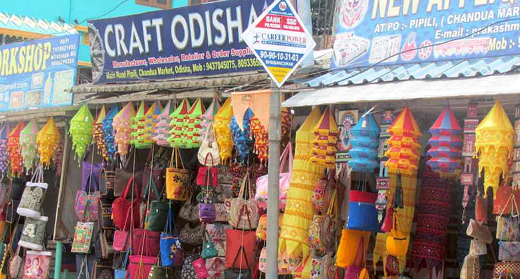 A road built to reduce commute time of tourists bypasses Pipli village, bringing down sale of applique craftwork.
