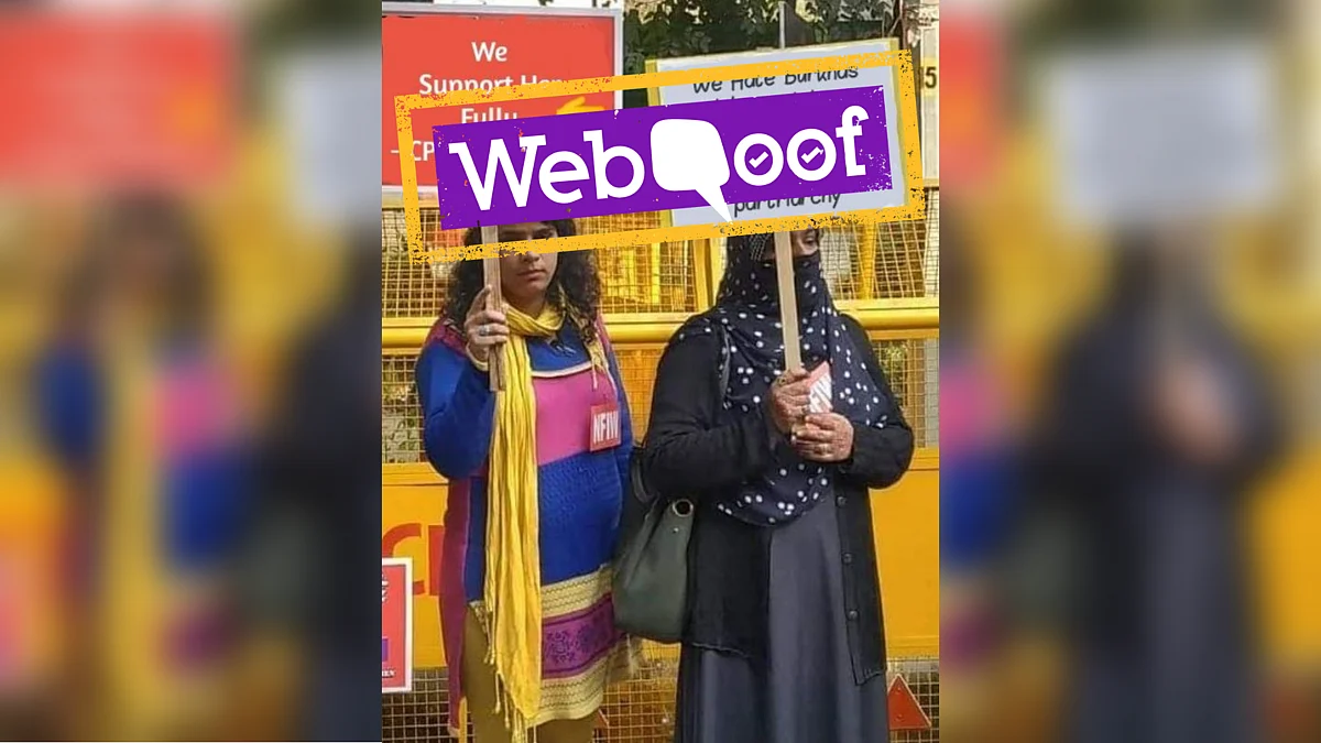 The photo of two women holding placards went viral, with many immediately taking to photoshop different claims on the placards. 