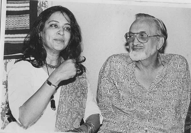 Priya Tendulkar with father Vijay Tendulkar.