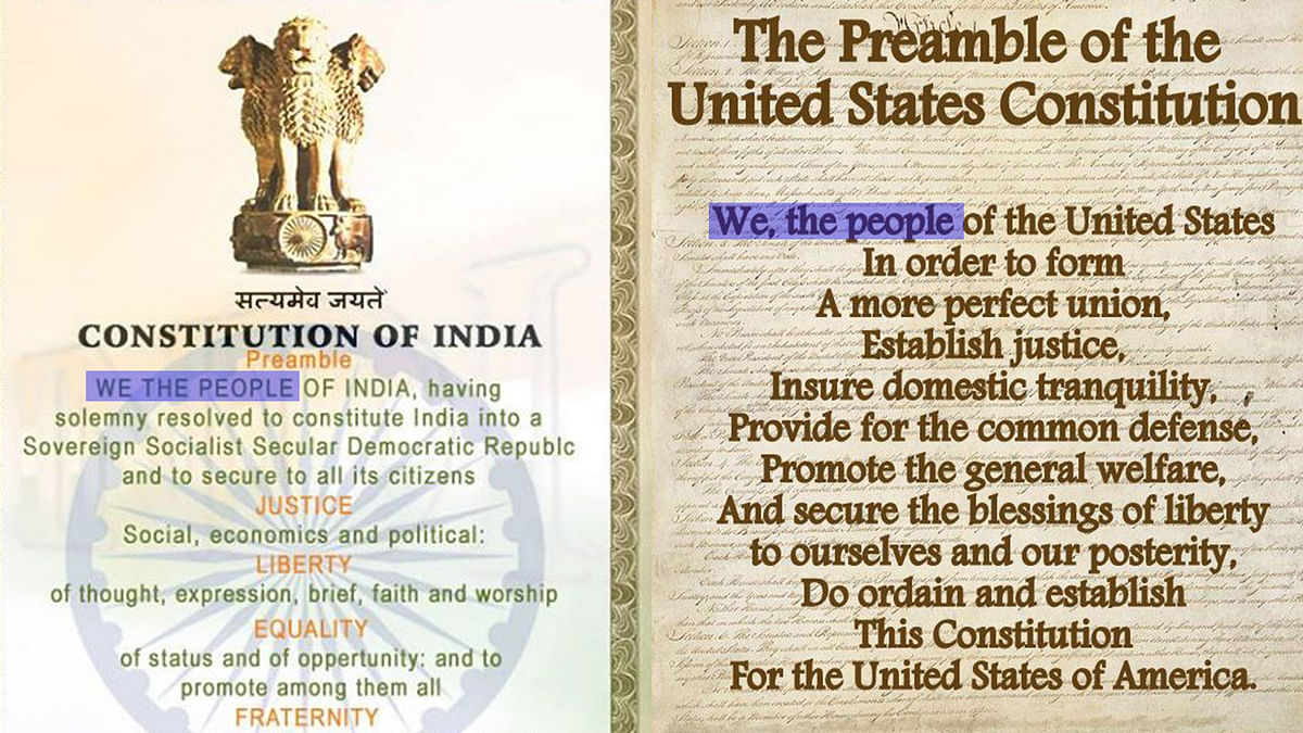 The Preamble to the Indian Constitution and US Constitution start with ‘We The People’