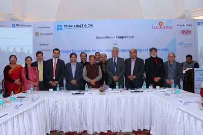 Union MoS Finance Shiv Pratap Shukla at a pre-budget discussion by StratFirst and Assocham.