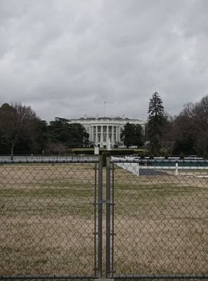 WASHINGTON, Jan. 6, 2019 (Xinhua) -- Photo taken on Jan. 5, 2019 shows the White House in Washington D.C., the United States. U.S. President Donald Trump is demanding over 5 billion U.S. dollars in border security to deliver his signature campaign promise to build a wall along the U.S. southern border with Mexico, which has strongly rejected by Democrats. Their disagreement has led to a budget impasse and a partial government shutdown, which enters its 15th day Saturday. (Xinhua/Liu Jie/IANS)