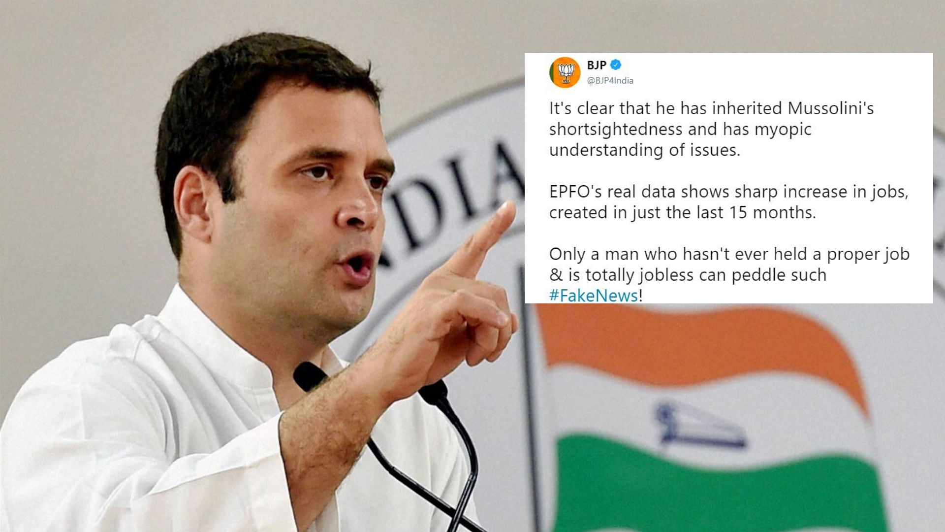 Rahul Gandhi had slammed the Modi-led government of over unemployment data.