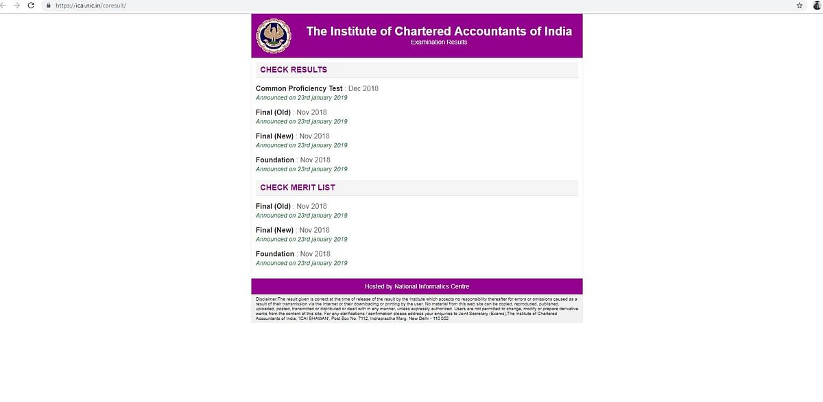 Candidates can check their results on ICAI’s official website: www.icai.org.