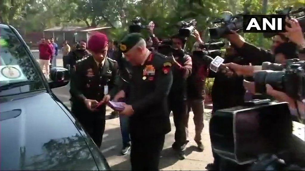 Army Chief Bipin Rawat arrives in Parliament.