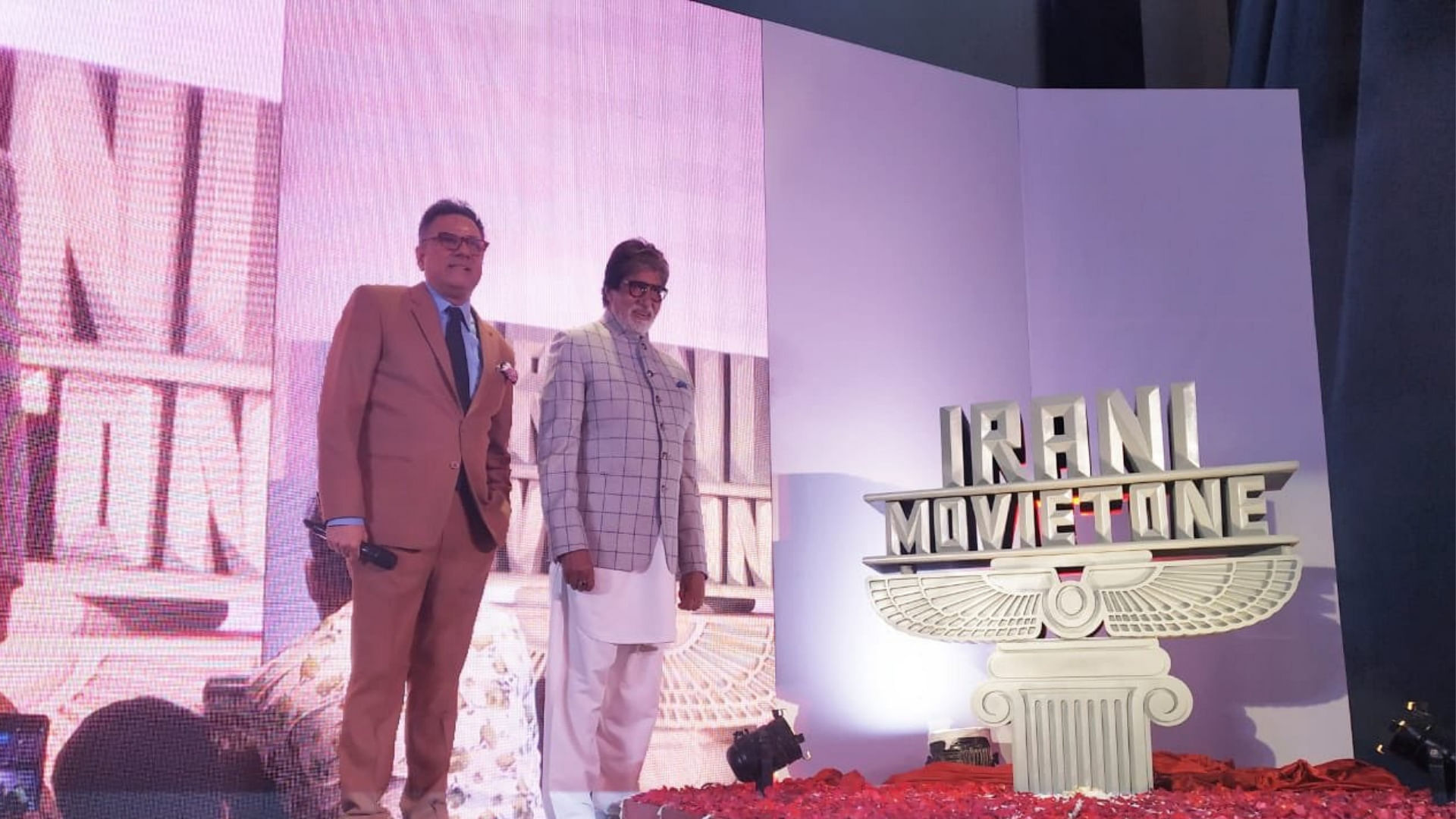 Boman Irani and Amitabh Bachchan at the launch of production house Irani Movietone.